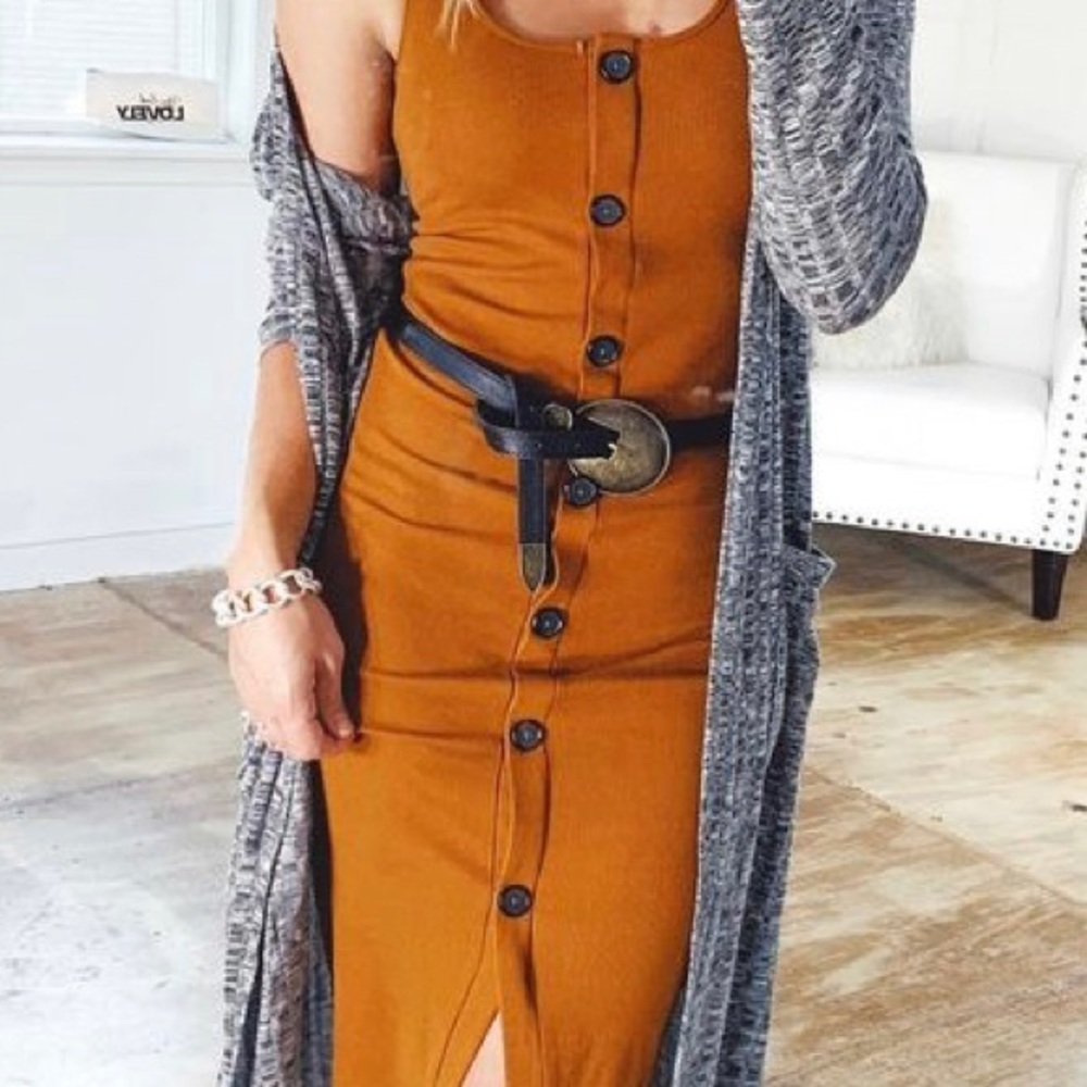Ribbed Fall Basic Dress